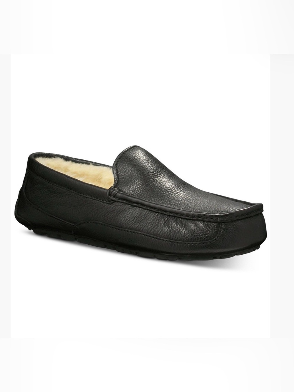 UGG® Men's Ascot Leather Moccasin Slippers • Men Size 9 Women Size 10